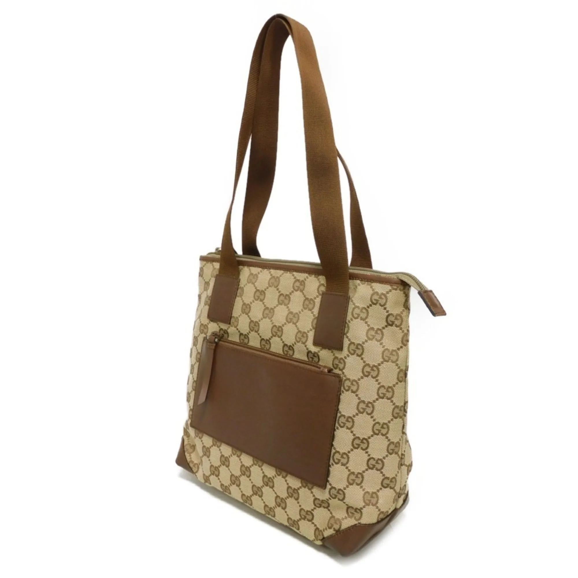 Gucci Gg Canvas  Gg Canvas Leather Shoulder Bag Tote Bag (Pre-Owned)
