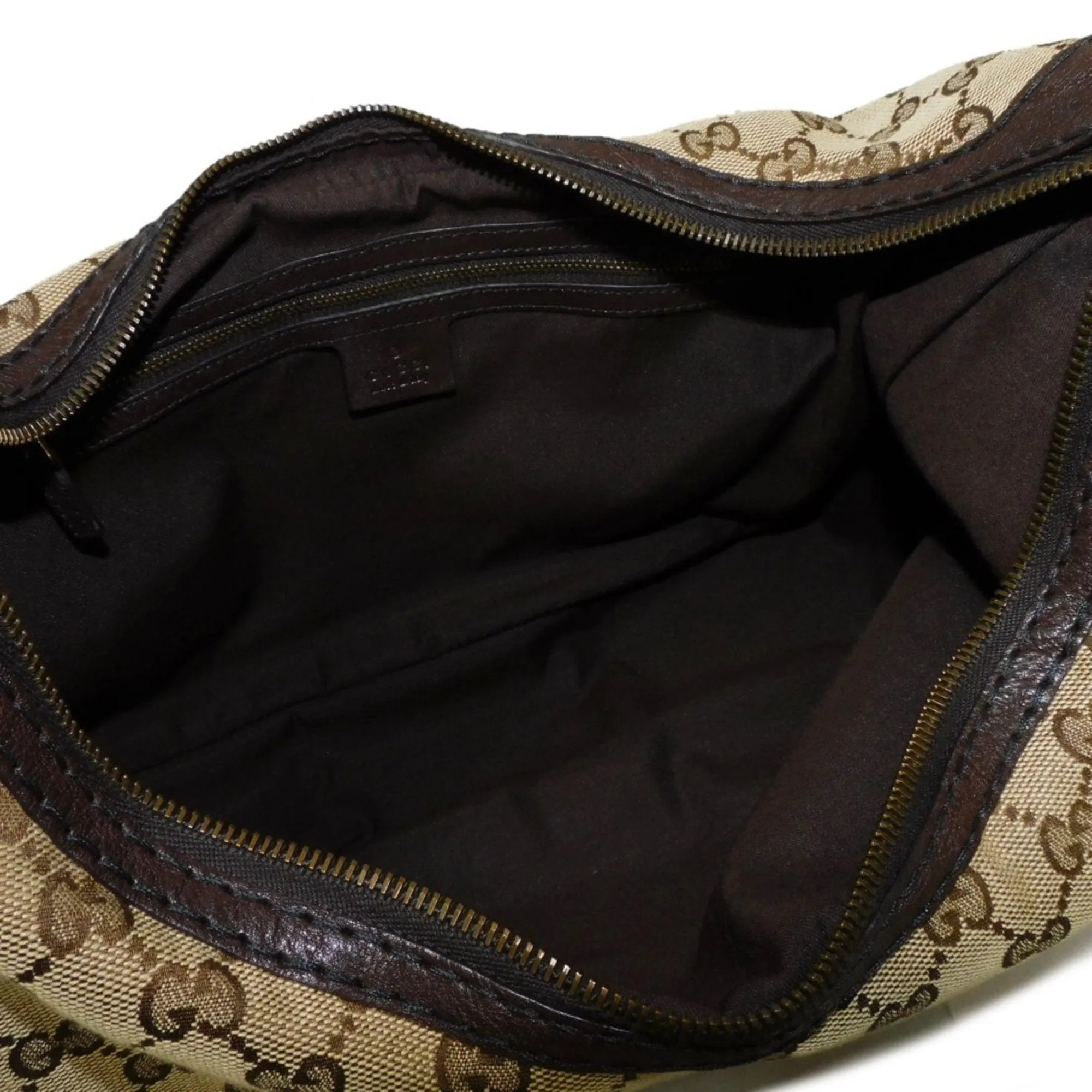 Gucci  Gg Canvas Leather Shoulder Bag (Pre-Owned)