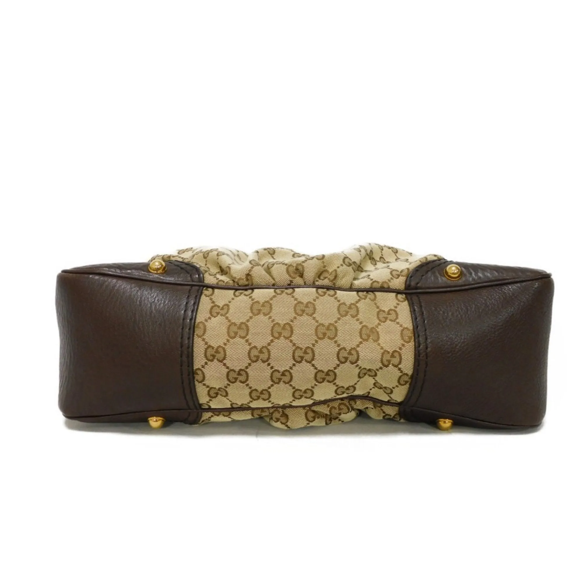 Gucci  Gg Canvas Leather Shoulder Bag (Pre-Owned)