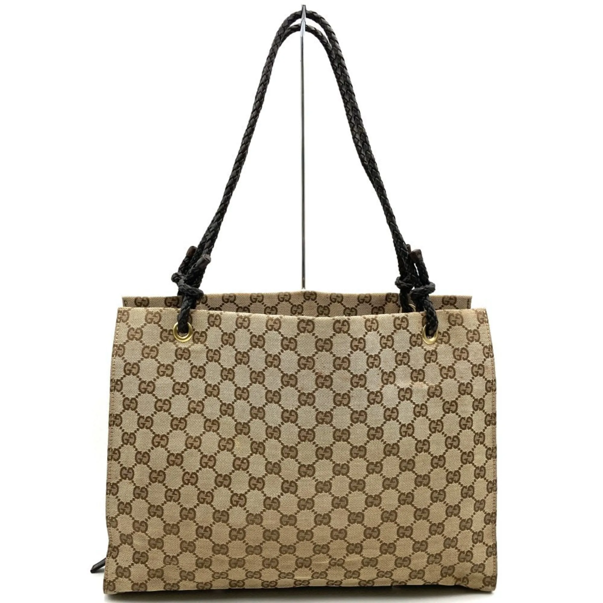 Gucci  Gg Canvas Leather Shoulder Bag Tote Bag (Pre-Owned)