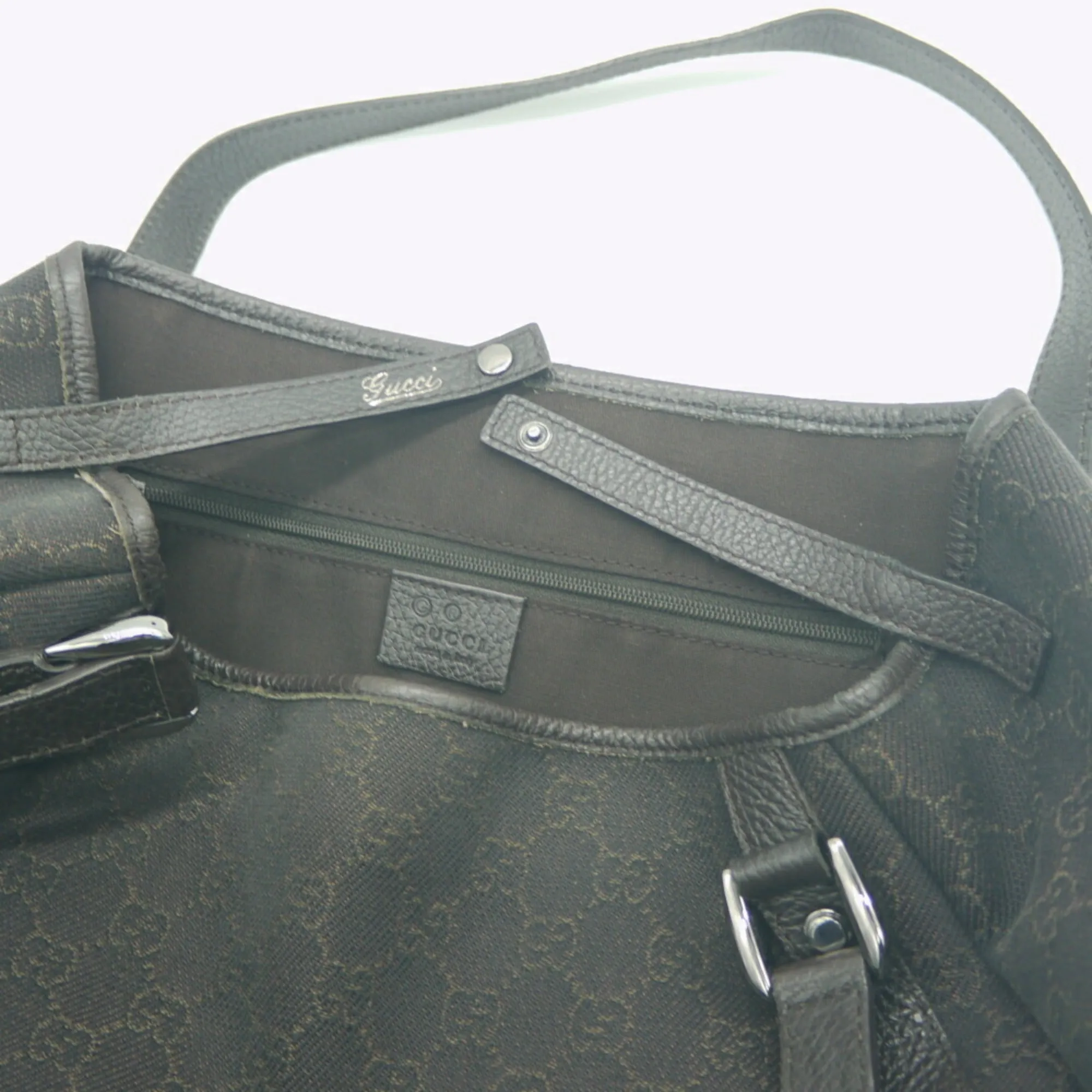 Gucci  Gg Canvas Leather Shoulder Bag Tote Bag (Pre-Owned)