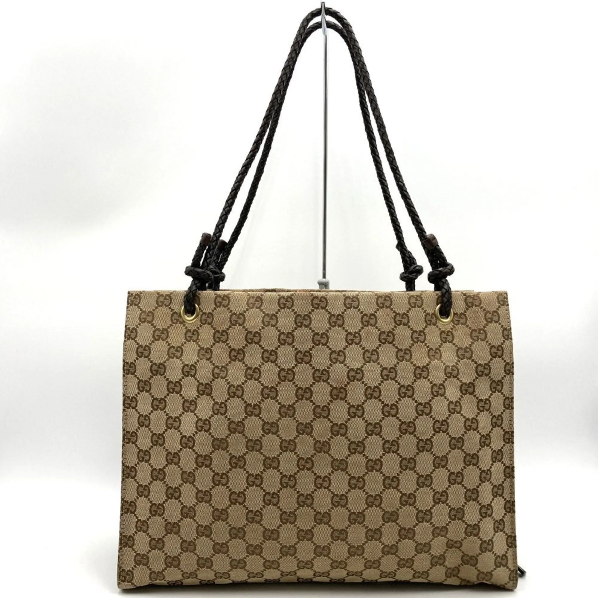 Gucci  Gg Canvas Leather Shoulder Bag Tote Bag (Pre-Owned)