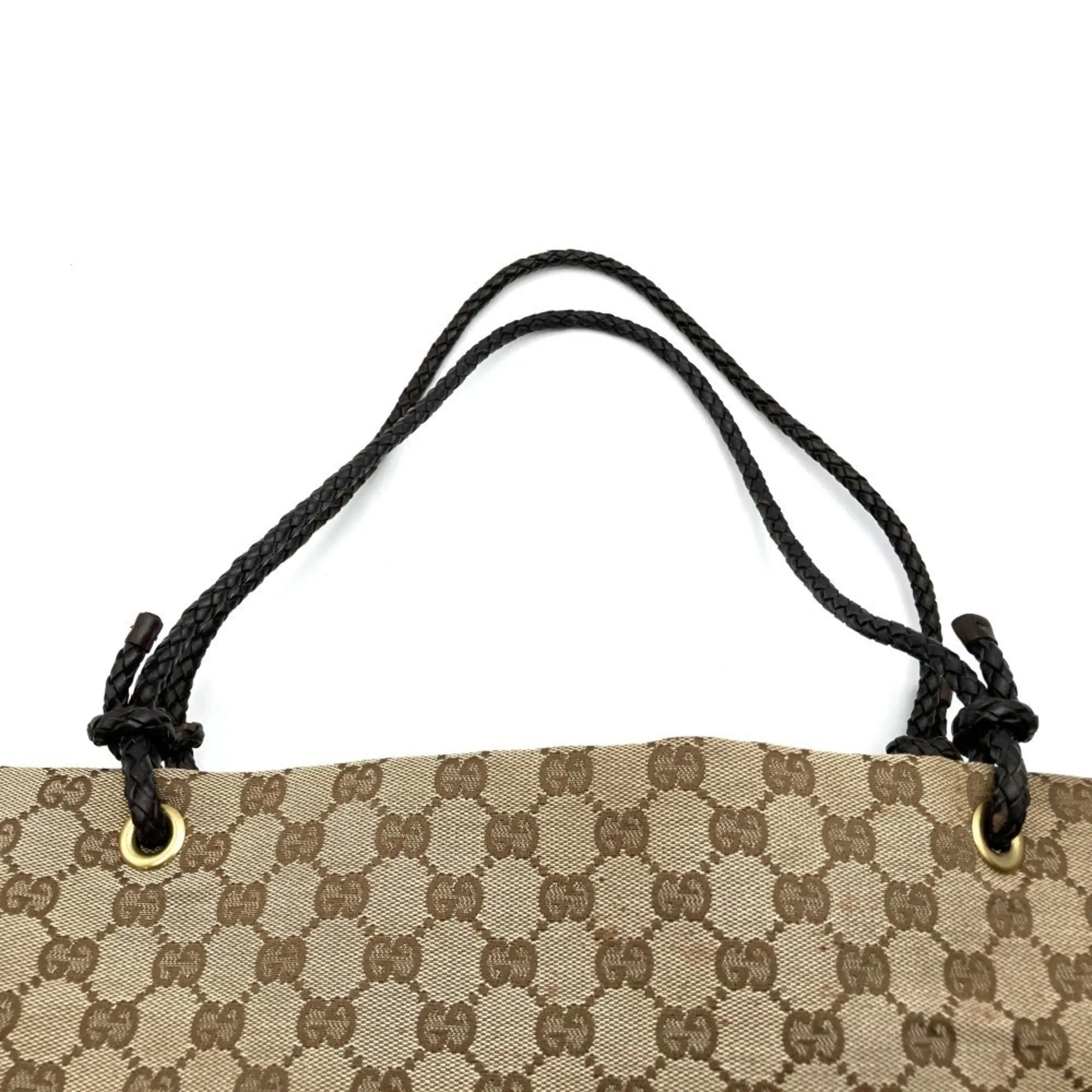 Gucci  Gg Canvas Leather Shoulder Bag Tote Bag (Pre-Owned)