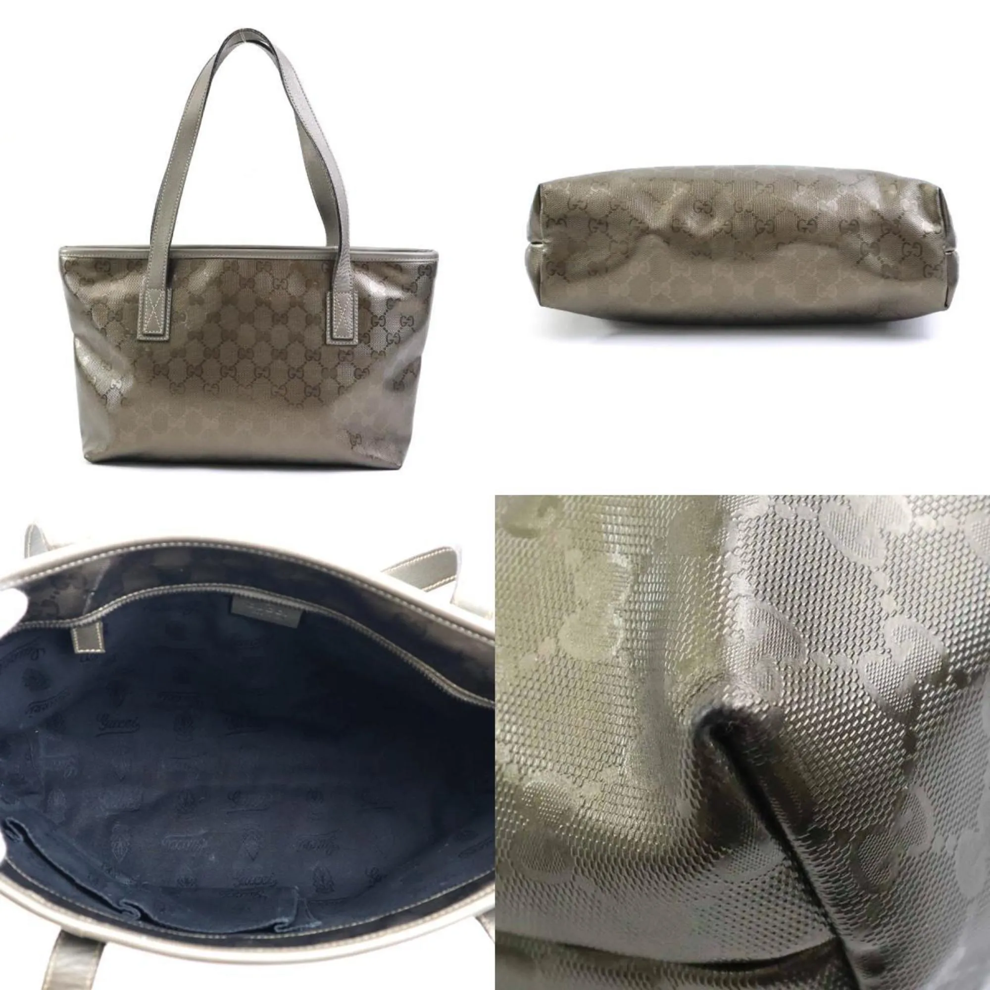 Gucci Gg Imprim?? Pvc Leather Shoulder Bag Tote Bag (Pre-Owned)
