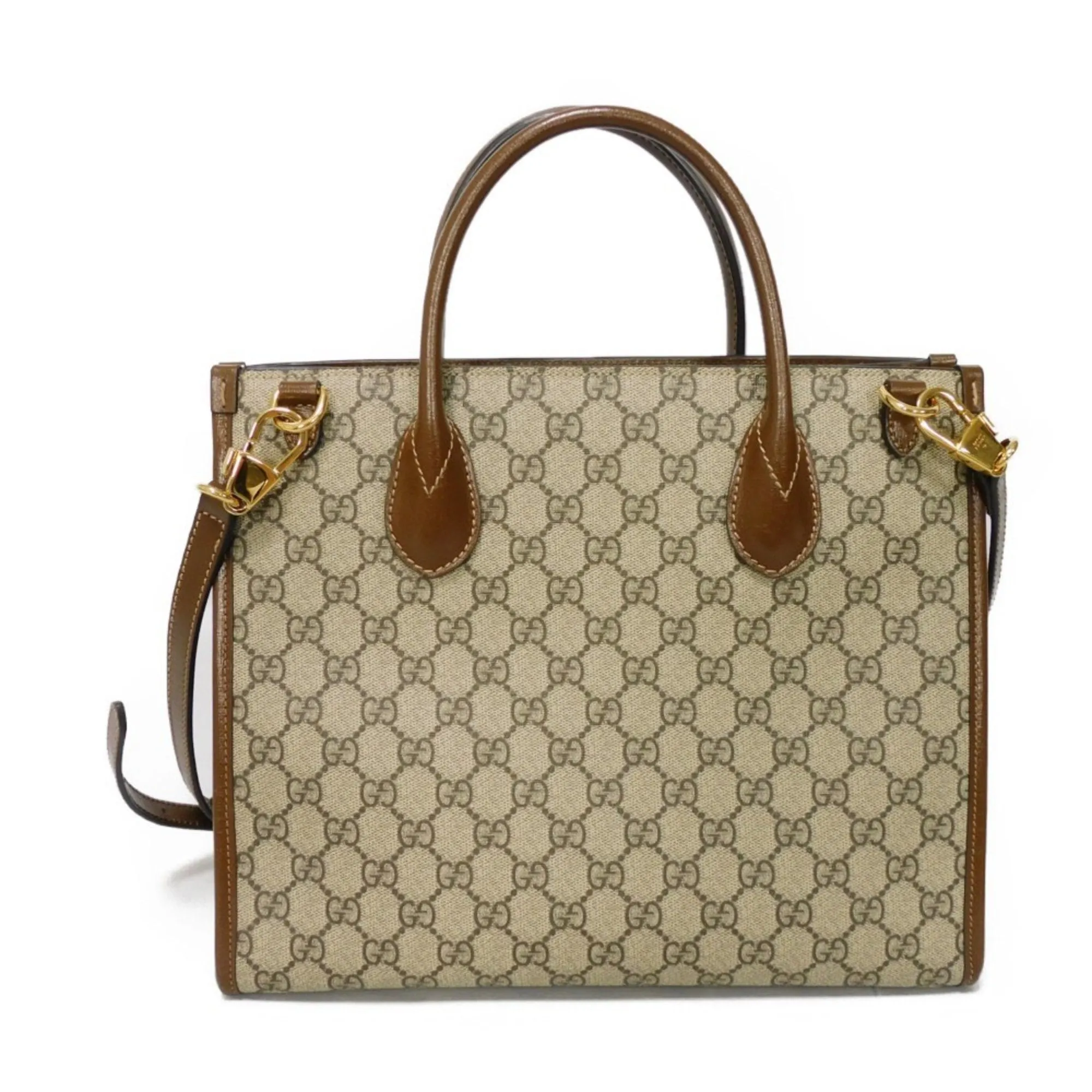 Gucci  Gg Supreme Leather Handbag Shoulder Bag Tote Bag (Pre-Owned)