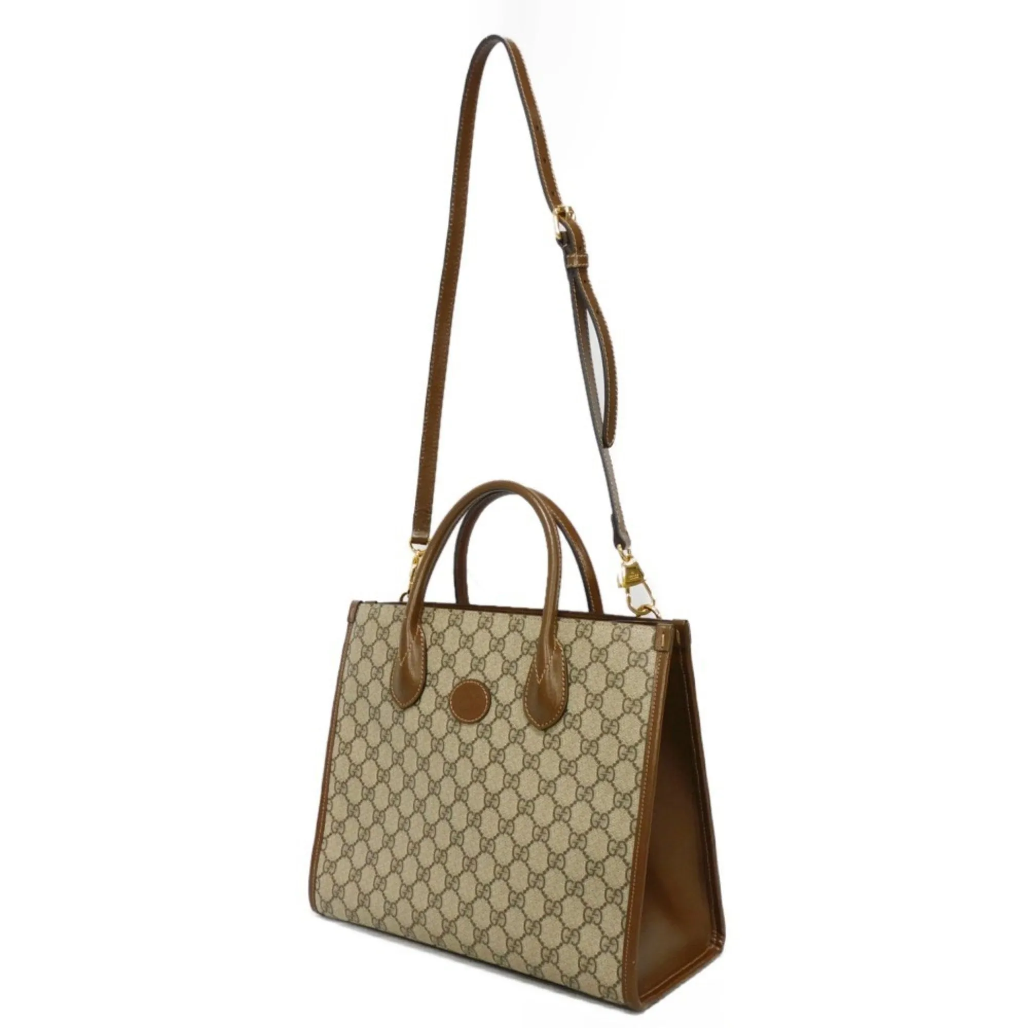 Gucci  Gg Supreme Leather Handbag Shoulder Bag Tote Bag (Pre-Owned)