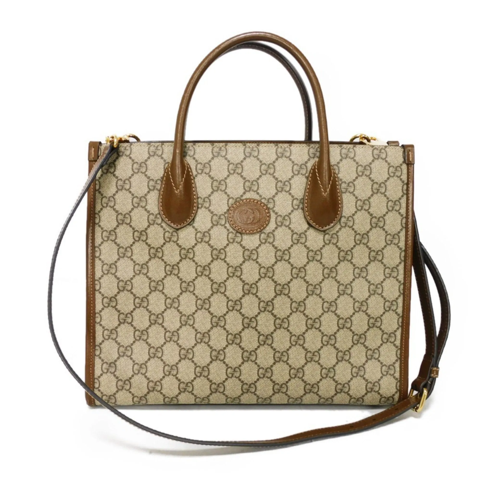 Gucci  Gg Supreme Leather Handbag Shoulder Bag Tote Bag (Pre-Owned)