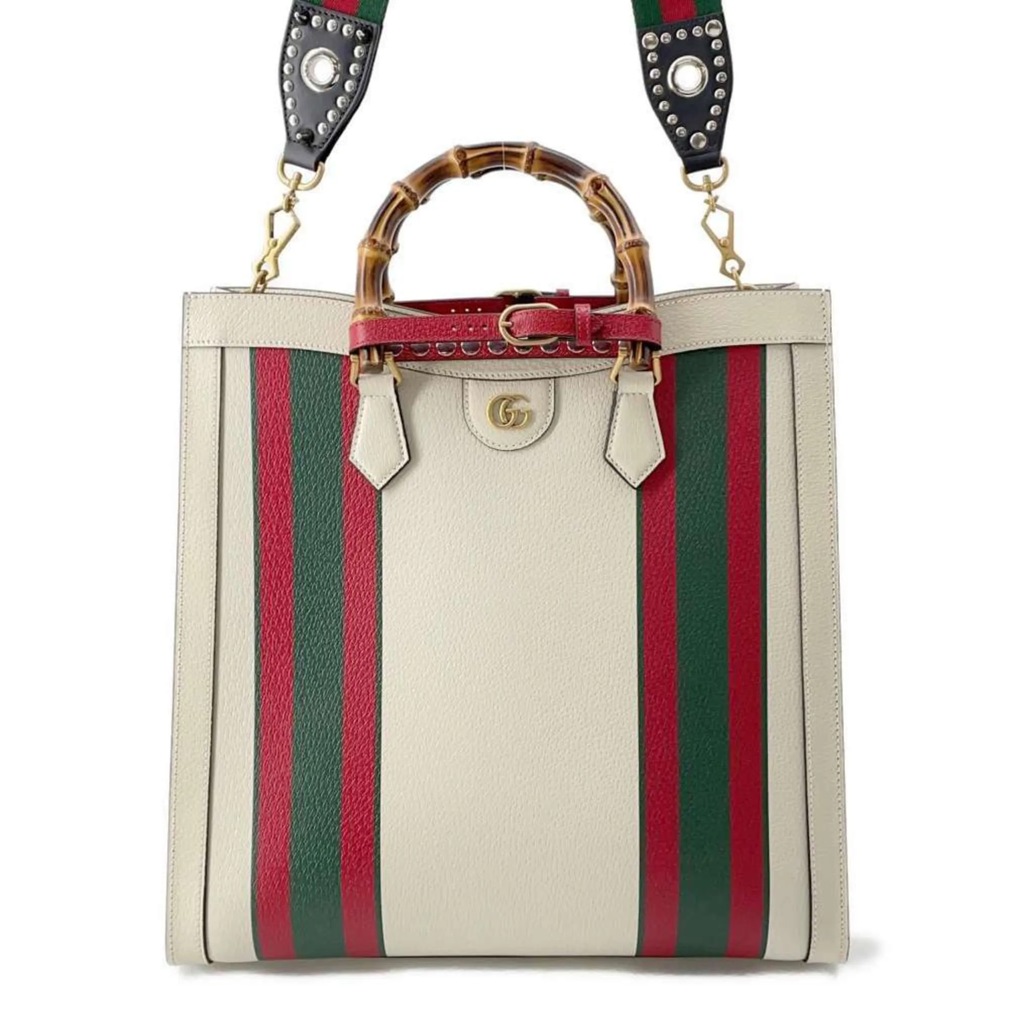 Gucci  ivory  Color Leather Shoulder Bag Tote Bag (Pre-Owned)
