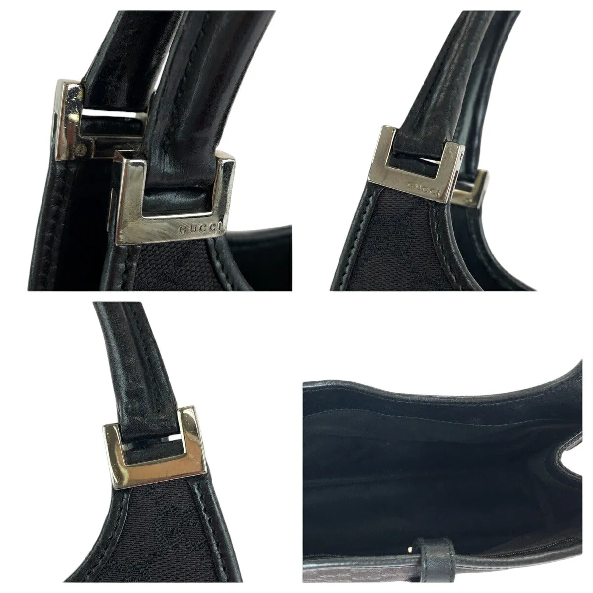 Gucci Jackie Black GG Canvas Shoulder Bag