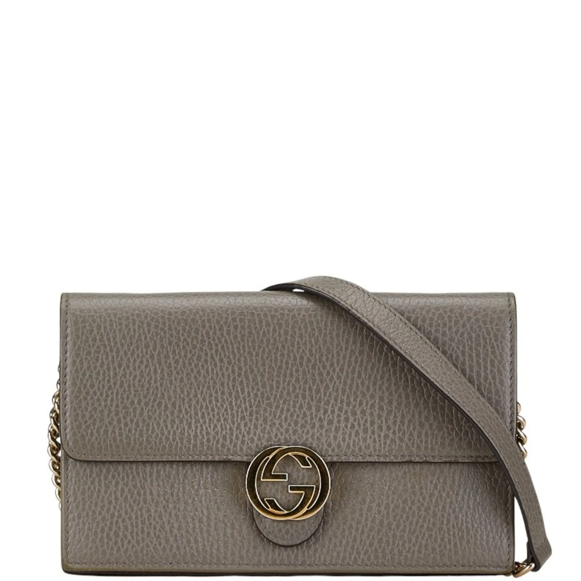 Gucci  Leather Chain/Shoulder Wallet (Pre-Owned)