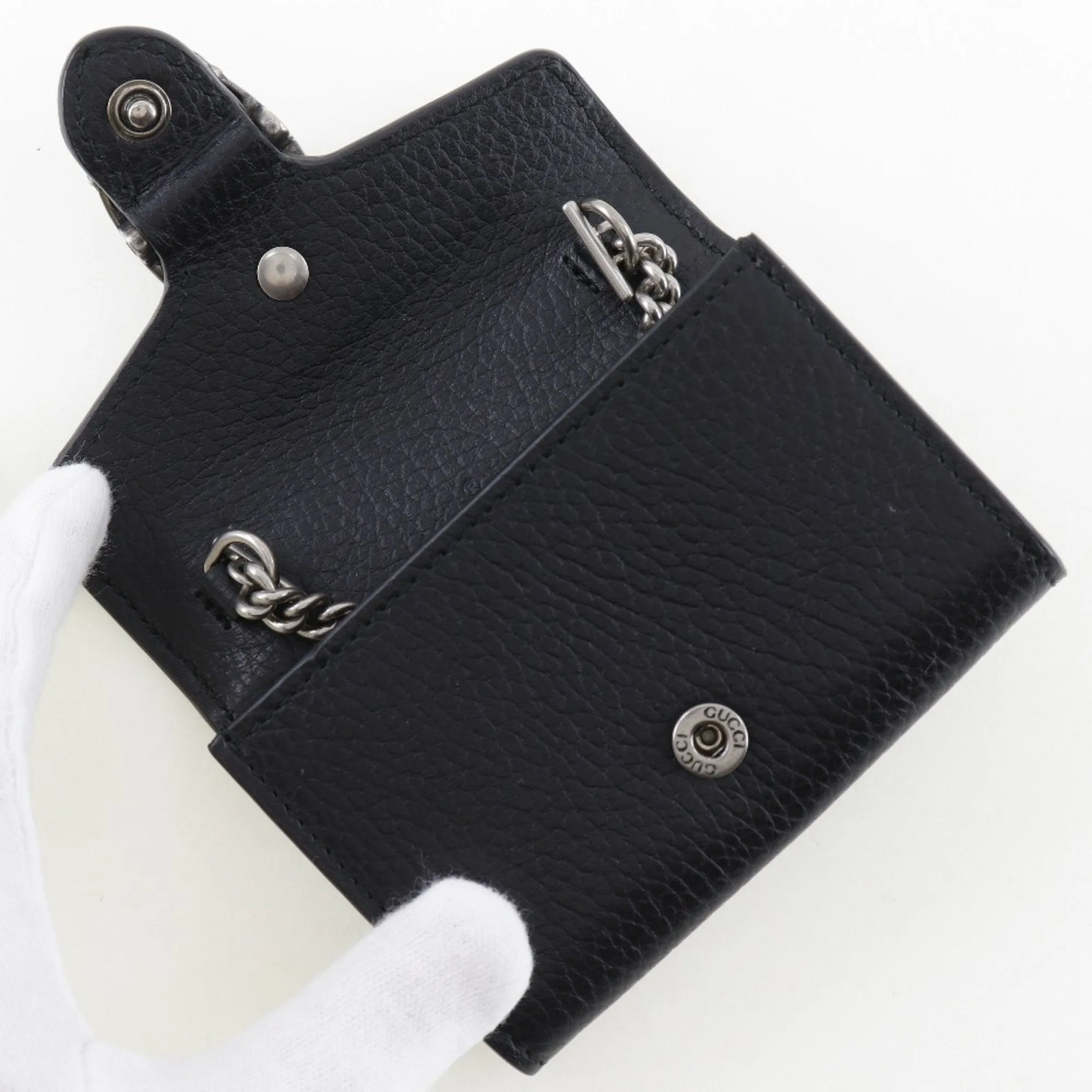 Gucci  Leather Chain/Shoulder Wallet (Pre-Owned)