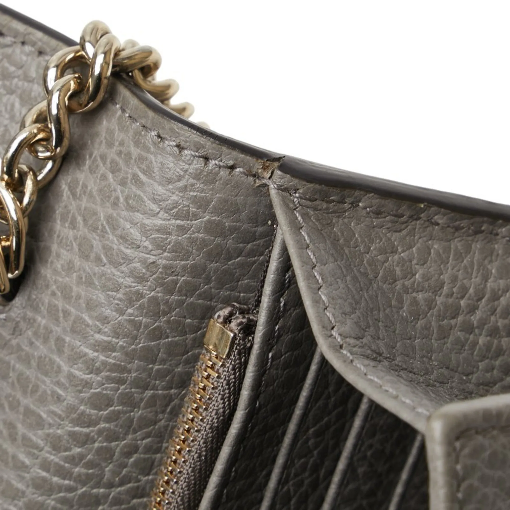 Gucci  Leather Chain/Shoulder Wallet (Pre-Owned)