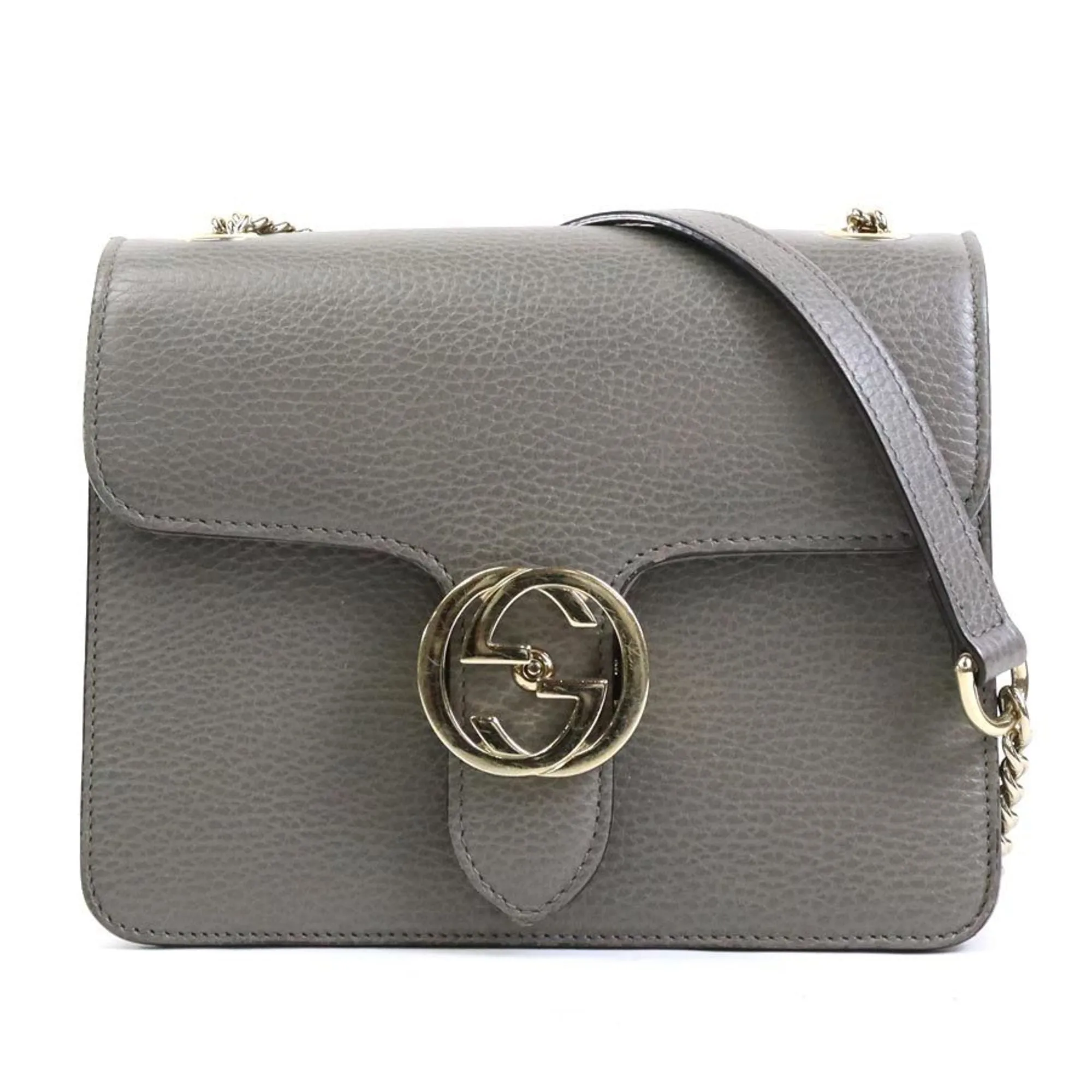 Gucci  Leather Metal Shoulder Bag (Pre-Owned)