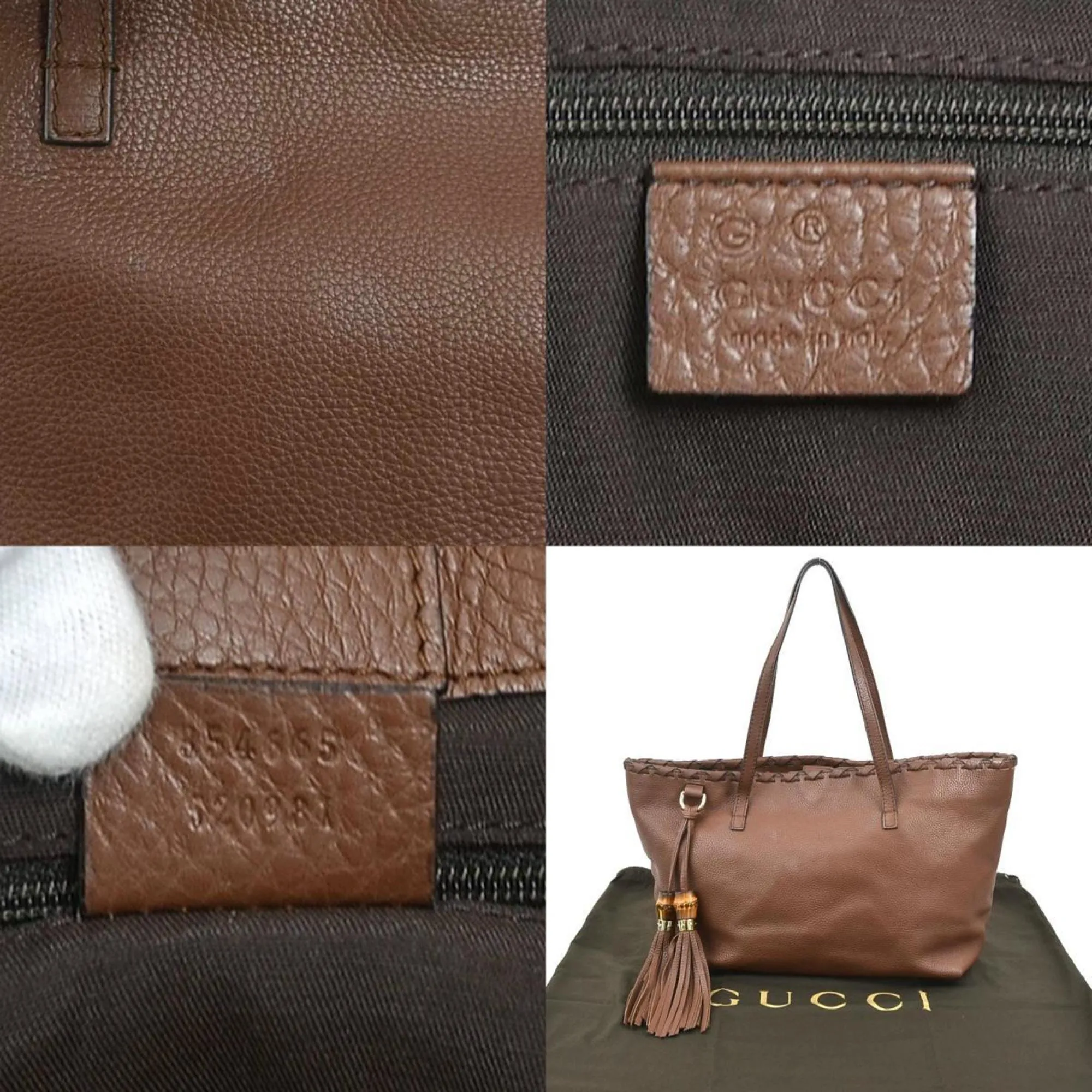 Gucci  Leather Shoulder Bag Tote Bag (Pre-Owned)