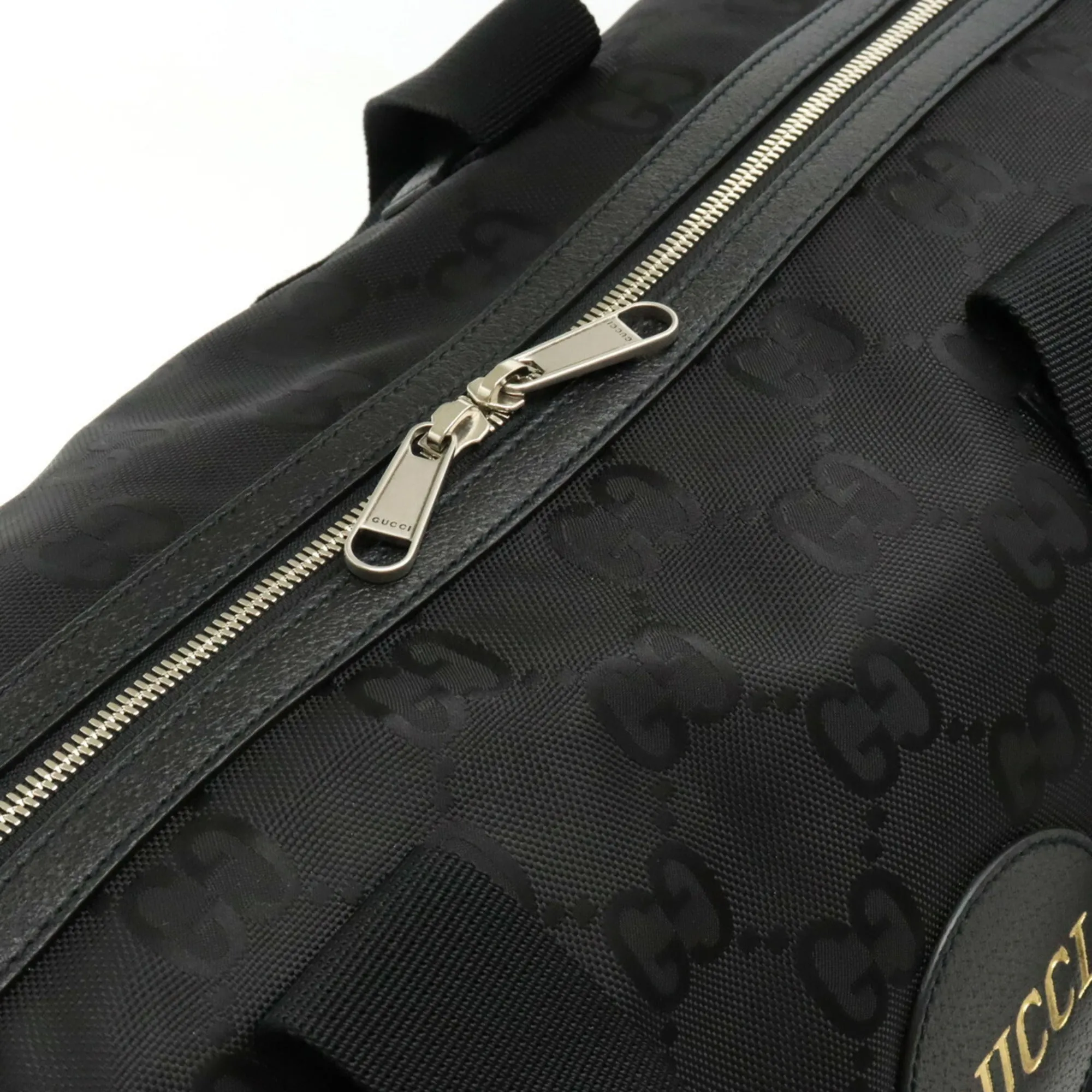 Gucci  Nylon Canvas Leather Boston Bag Shoulder Bag (Pre-Owned)