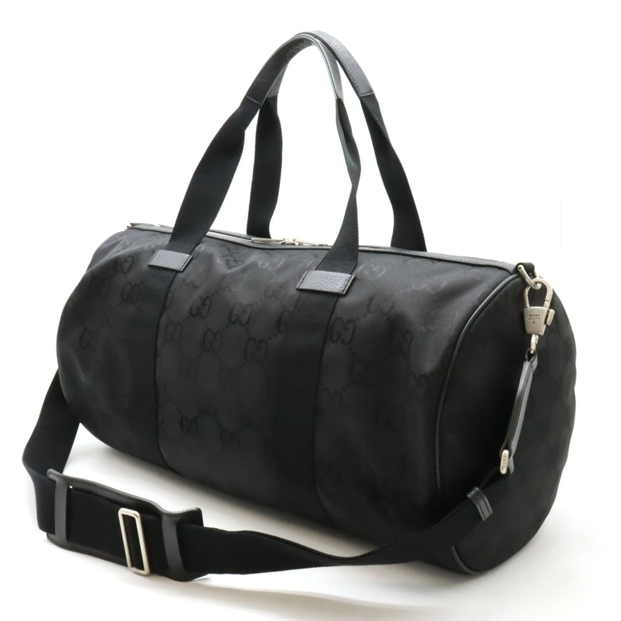 Gucci  Nylon Canvas Leather Boston Bag Shoulder Bag (Pre-Owned)