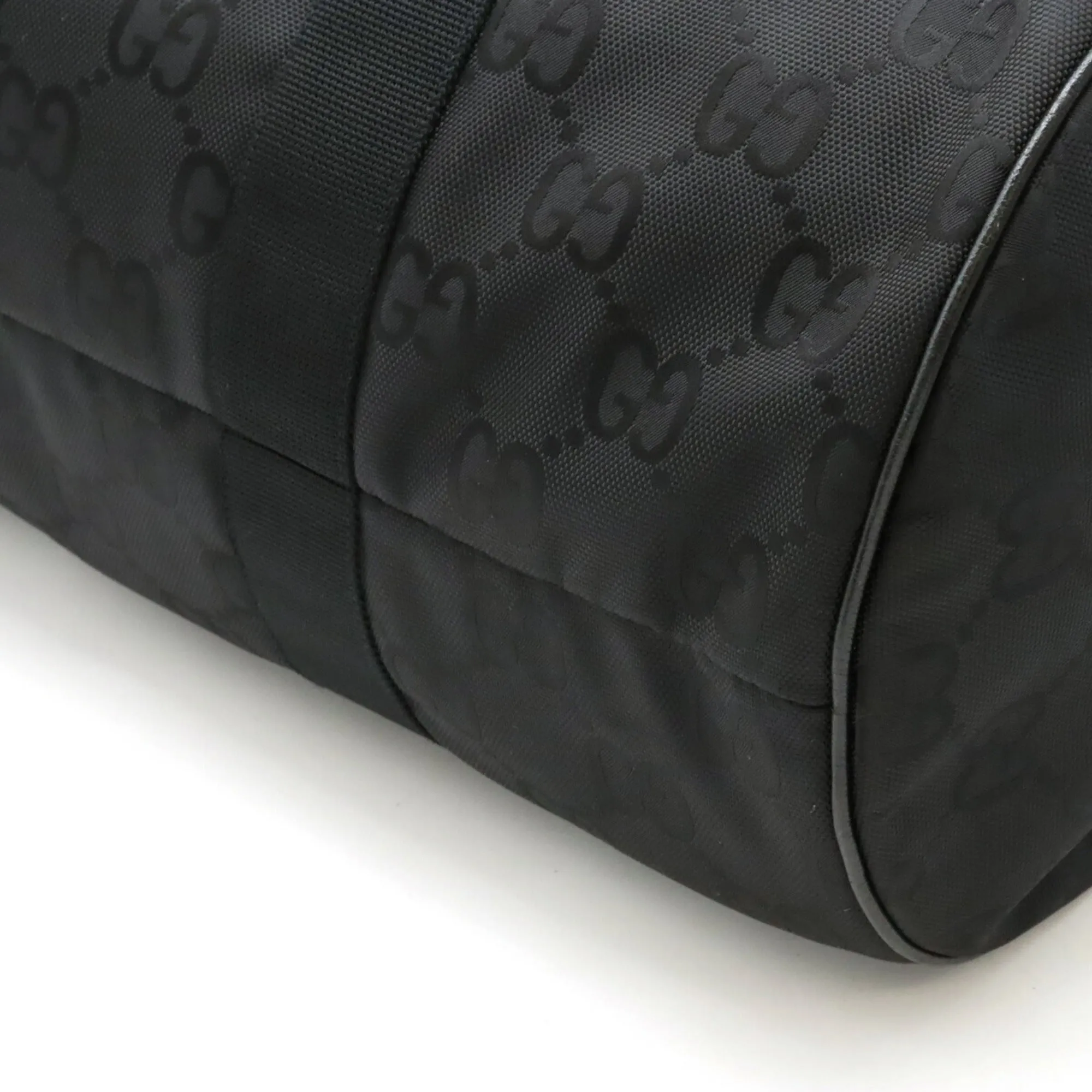 Gucci  Nylon Canvas Leather Boston Bag Shoulder Bag (Pre-Owned)