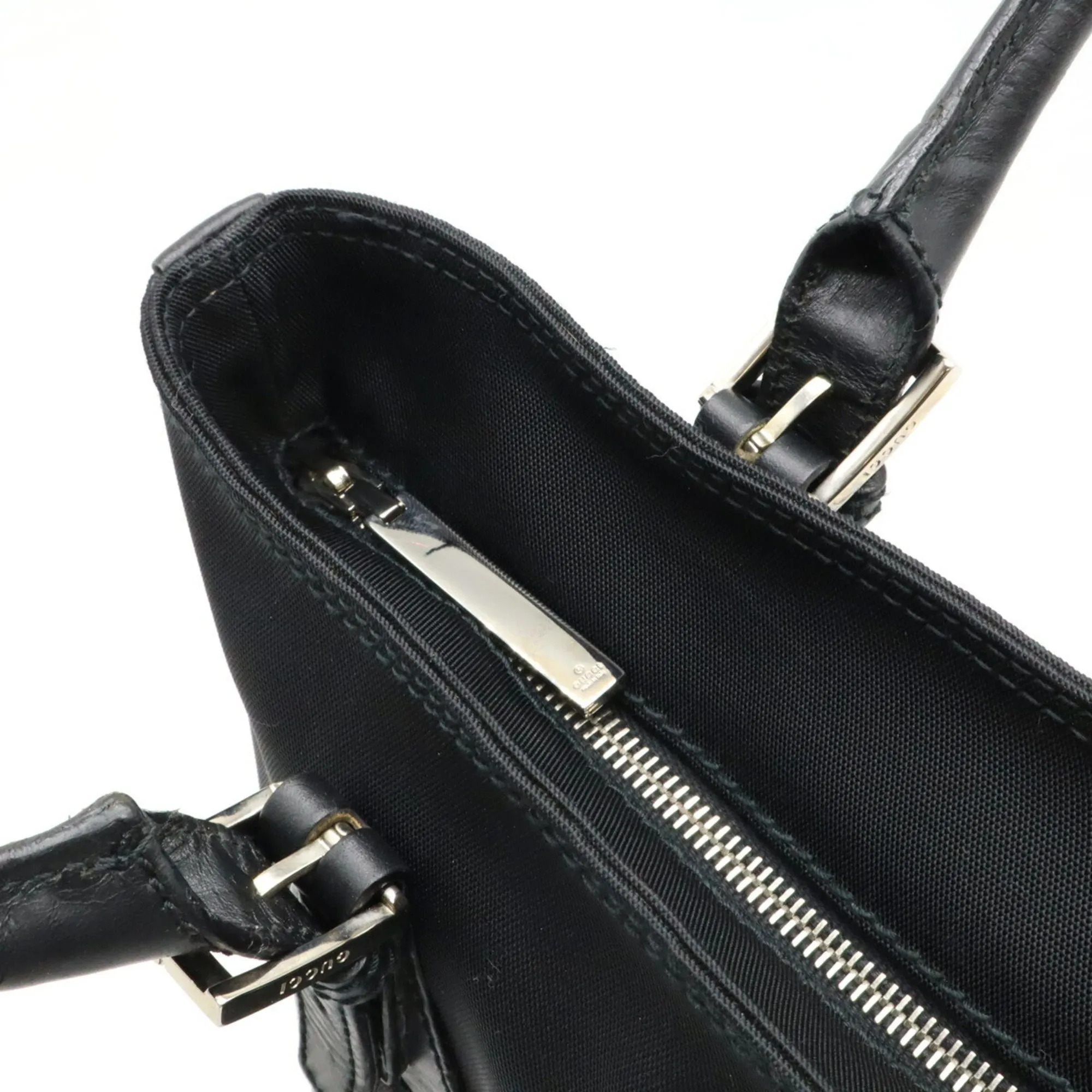 Gucci  Nylon Canvas Leather Shoulder Bag Tote Bag (Pre-Owned)