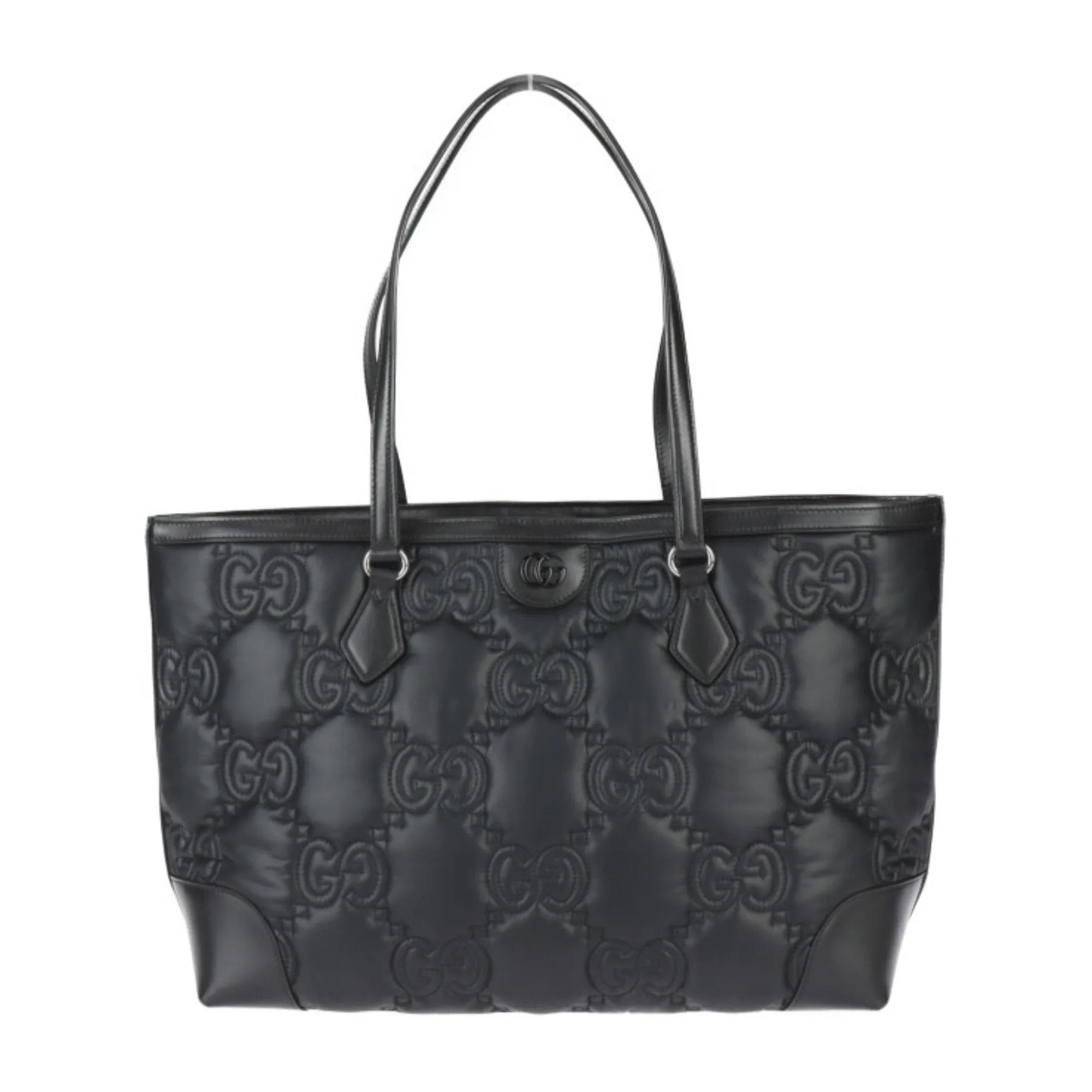 Gucci  Nylon Leather Handbag Shoulder Bag Tote Bag (Pre-Owned)