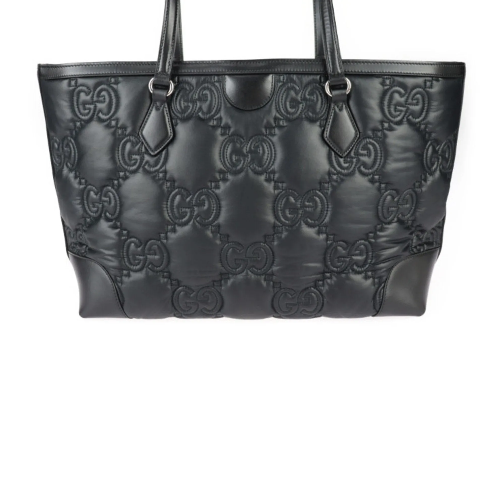 Gucci  Nylon Leather Handbag Shoulder Bag Tote Bag (Pre-Owned)
