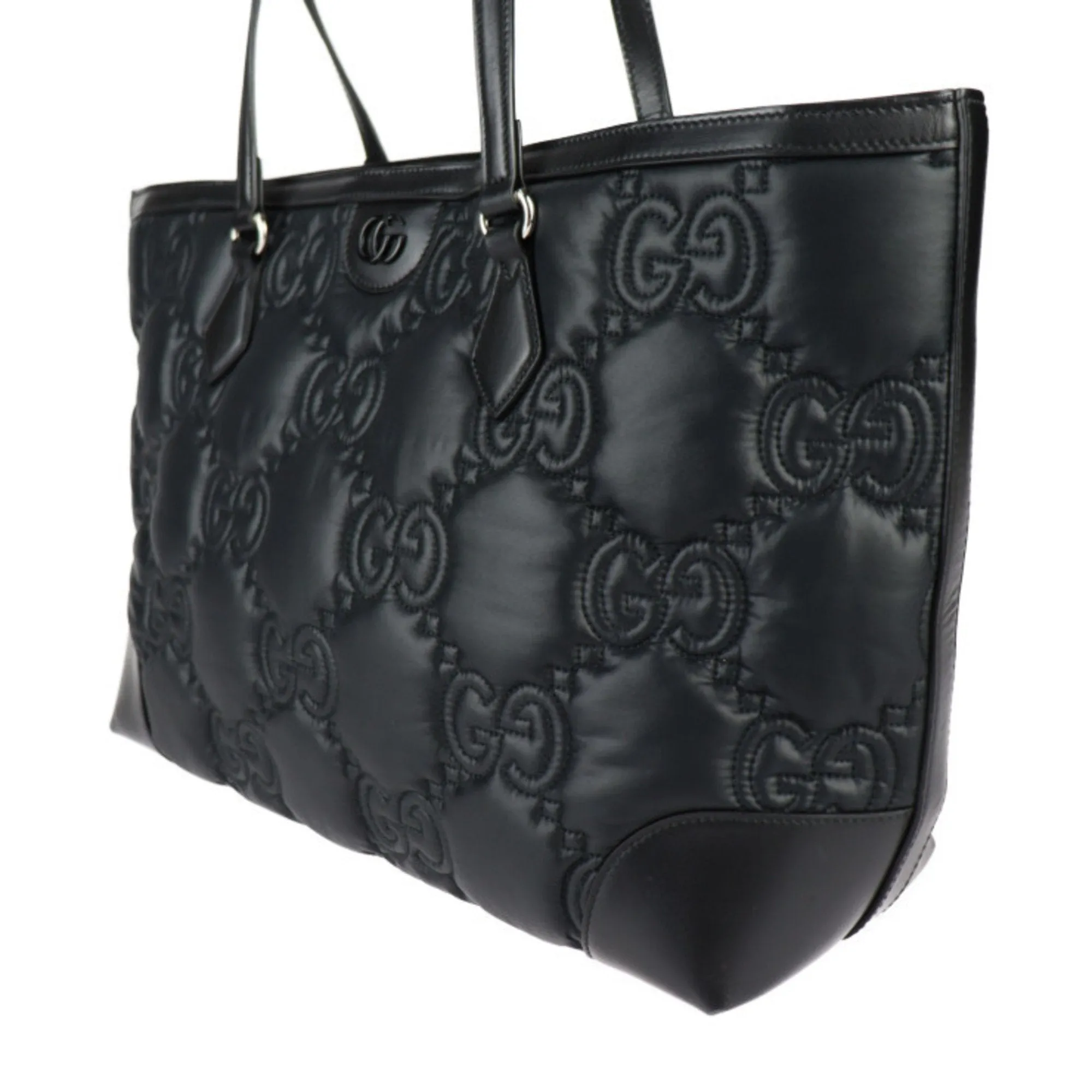 Gucci  Nylon Leather Handbag Shoulder Bag Tote Bag (Pre-Owned)