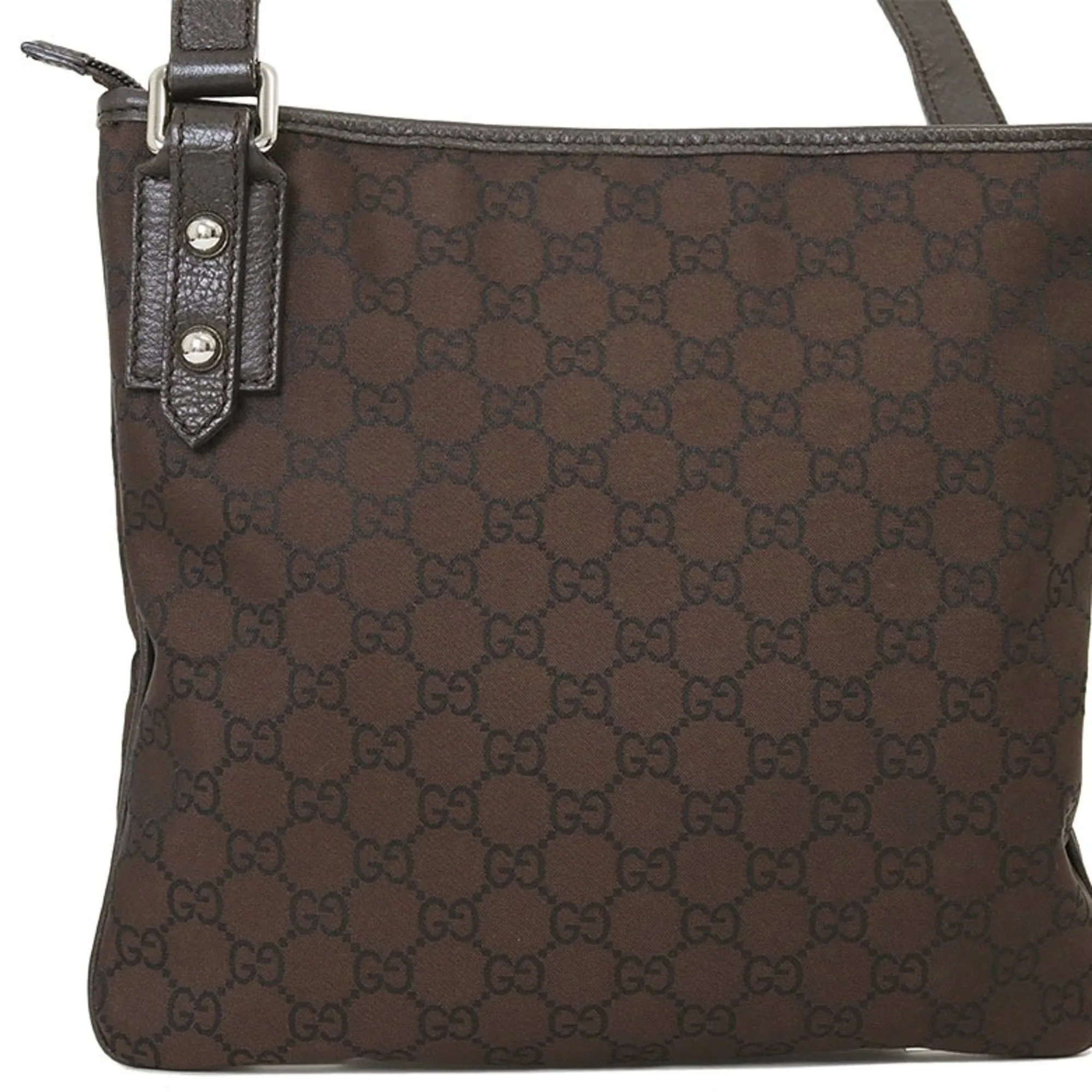 Gucci  Nylon Leather Shoulder Bag (Pre-Owned)