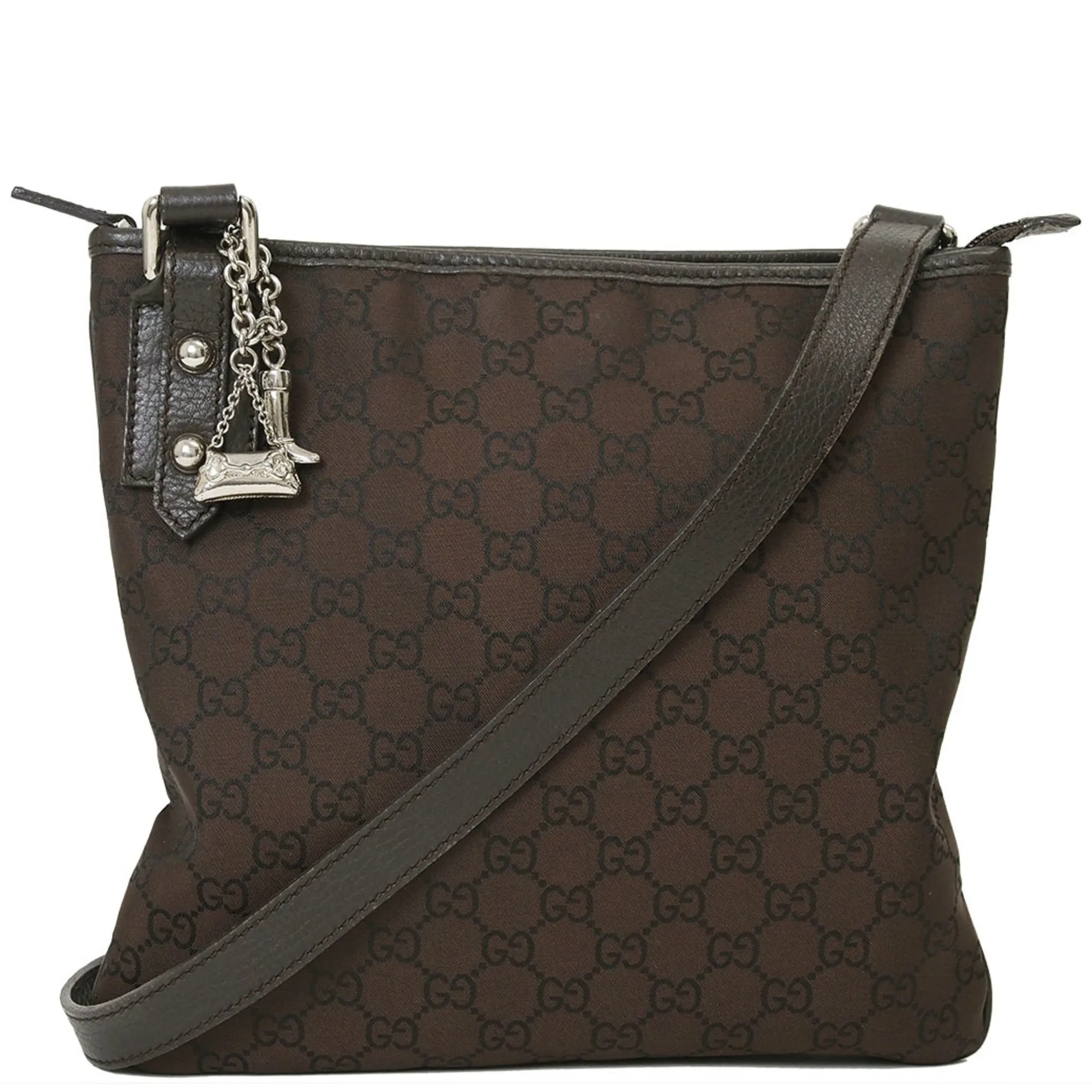 Gucci  Nylon Leather Shoulder Bag (Pre-Owned)