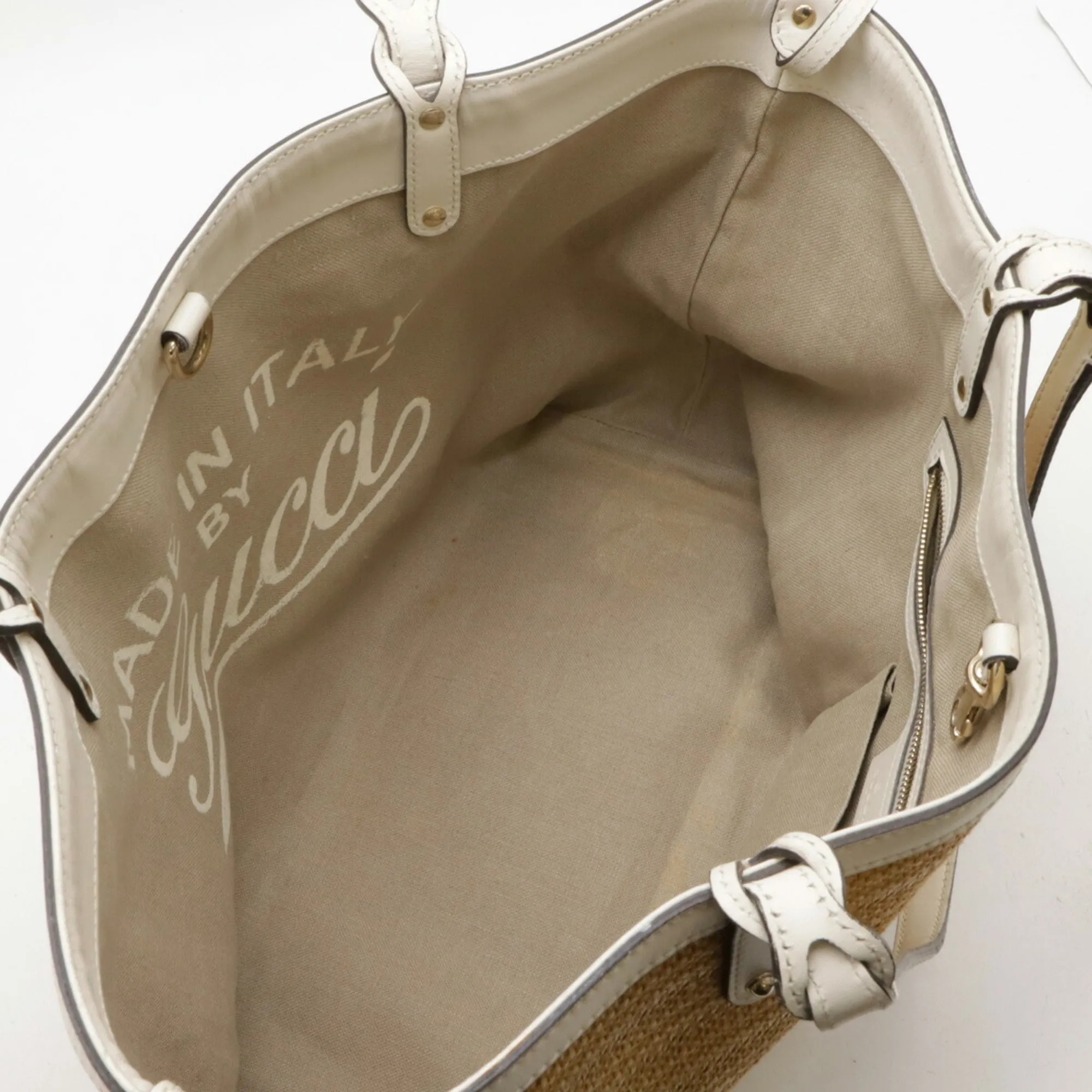 Gucci  Straw Leather Shoulder Bag Tote Bag (Pre-Owned)