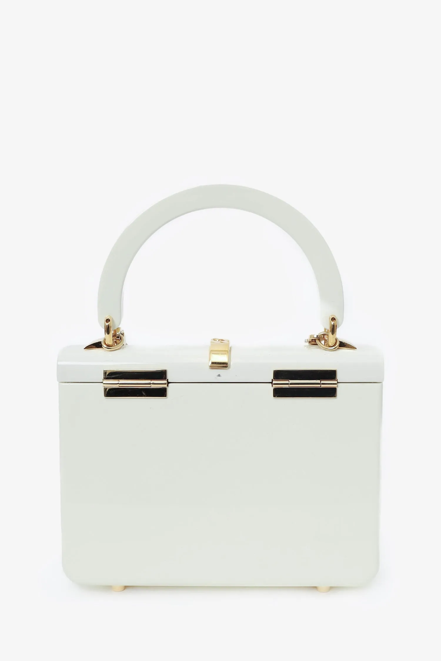 Gucci White Plexiglass \'Sylvie 1969\' Bag with Chain