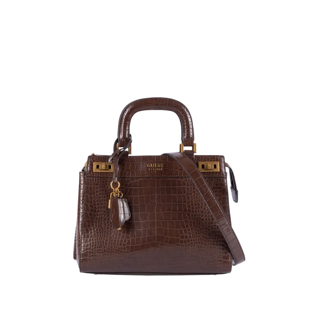 Guess Brown Katey Satchel flash sale luggage