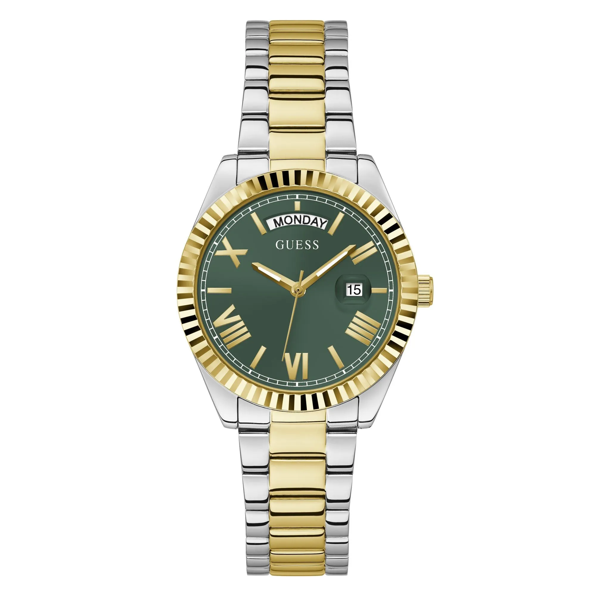 Guess Gold Green Luna Day-Date Watch GW0308L5 