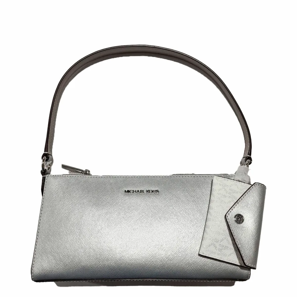 Hand bag Michael Kors Vincent Leather Shoulder Bag Silver
