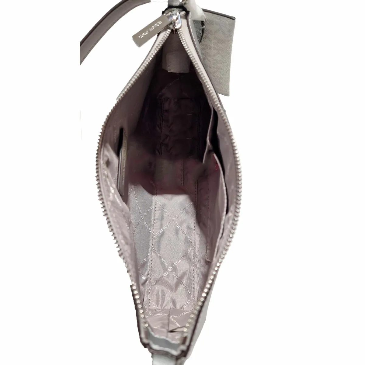 Hand bag Michael Kors Vincent Leather Shoulder Bag Silver