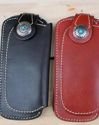 Handmade Biker Leather Chain Wallet Cool Bifold Long biker Wallet for Men Cyber Monday wallet sale
