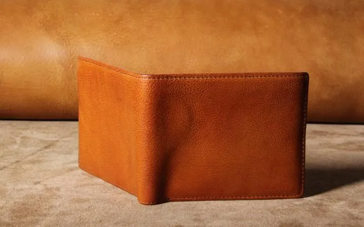 Handmade Genuine Leather Mens Cool Slim Leather Billfold Wallet Men billfold Wallets Bifold for Men