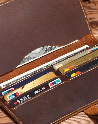Handmade Genuine Leather Wallet Long Leather Wallet Bifold Wallet Bag For Mens Cyber Monday wallet sale