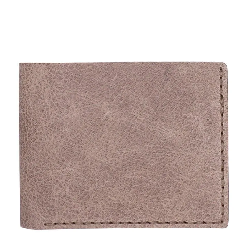 Handmade Khaki Leather Mens Bifold Billfold Wallets Slim Khaki Small Wallet for Men