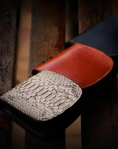 Handmade Leather Bifold Mens Small Wallet on sale Cool Slim Wallet on sale billfold Wallet on sale for Men