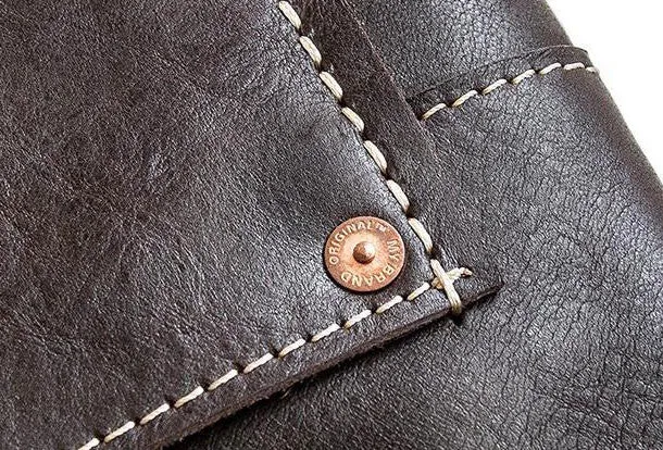 Handmade leather clutch bag wallet leather ipad case men Black long wallet