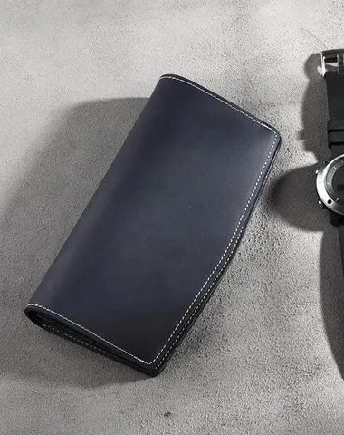 Handmade Leather Mens Clutch Wallet Cool Leather Wallet Long Phone Wallets for Men Cyber Monday wallet sale