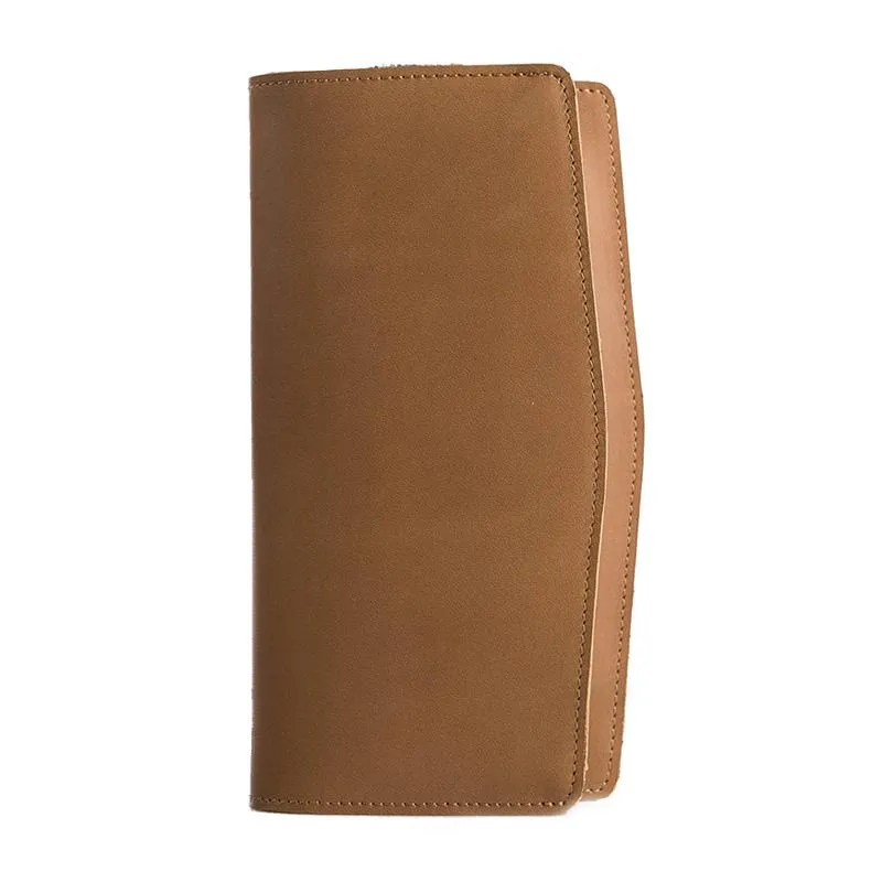 Handmade Leather Mens Clutch Wallet Cool Leather Wallet Long Phone Wallets for Men