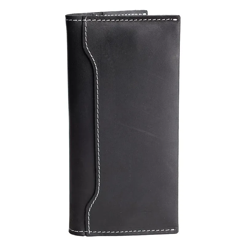 Handmade Leather Mens Clutch Wallet Cool Leather Wallet Long Phone Wallets for Men