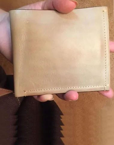 Handmade Leather Mens Cool billfold Leather Wallet on sale Men Slim Wallet on sale Bifold for Men