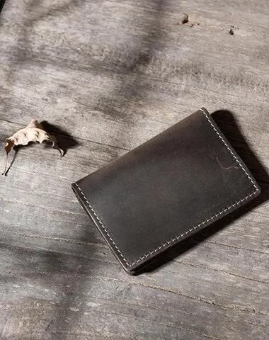 Handmade Leather Mens Cool billfold Wallet on sale Card Holder Small Card Slim Wallets on sale for Men