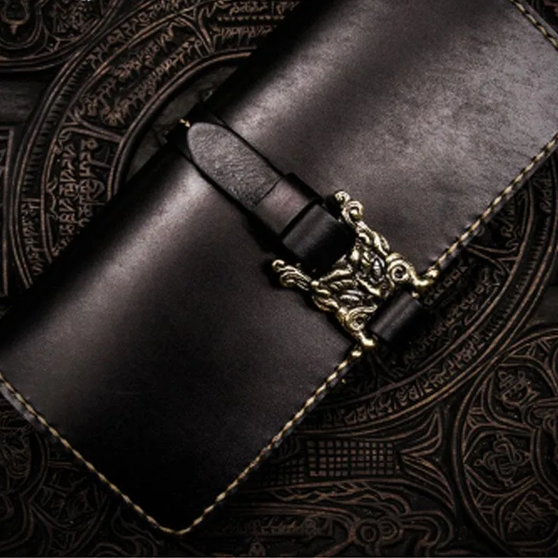 Handmade Leather Mens Cool Long Leather Wallet Long Wallets for Men