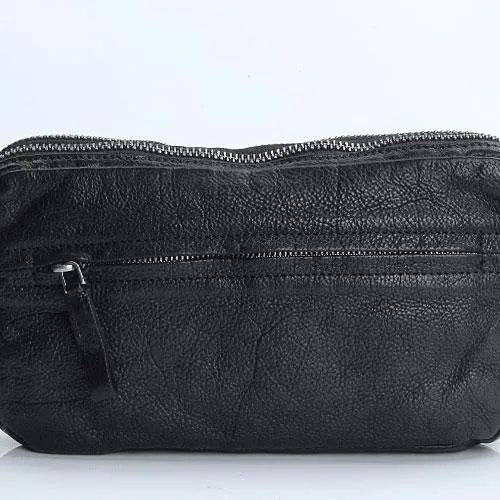 Handmade Leather Mens Cool Long Leather Wallet Zipper Clutch Wristlet Wallet for Men