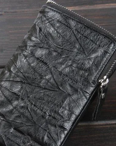 Handmade Leather Mens Cool Long Leather Wallet Zipper Wristlet Clutch Wallet Cyber Monday wallet sale