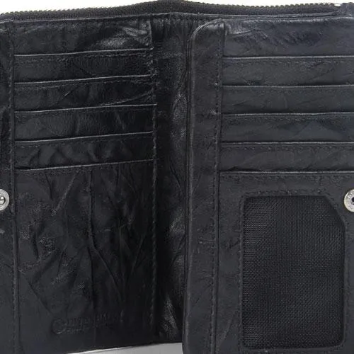 Handmade Leather Mens Cool Long Leather Wallet Zipper Wristlet Clutch Wallet