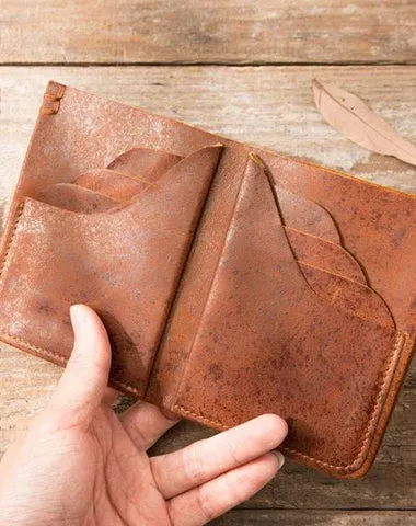 Handmade Leather Mens Small Wallets on sale Bifold Vintage Slim billfold Wallet on sale for Men