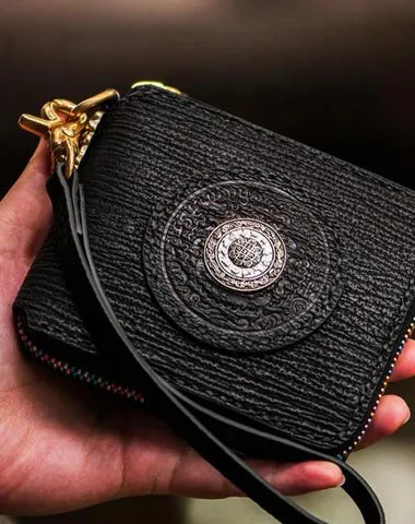 Handmade Leather Small Tooled Mens billfold Chain Wallet on sale Cool Chain Wallet on sale Biker Wallet on sale for Men